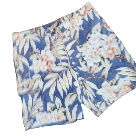 Polo Ralph Lauren Swim Shorts Mens Medium Floral Leaf Drawstring Trunks - Picture 6 of 9